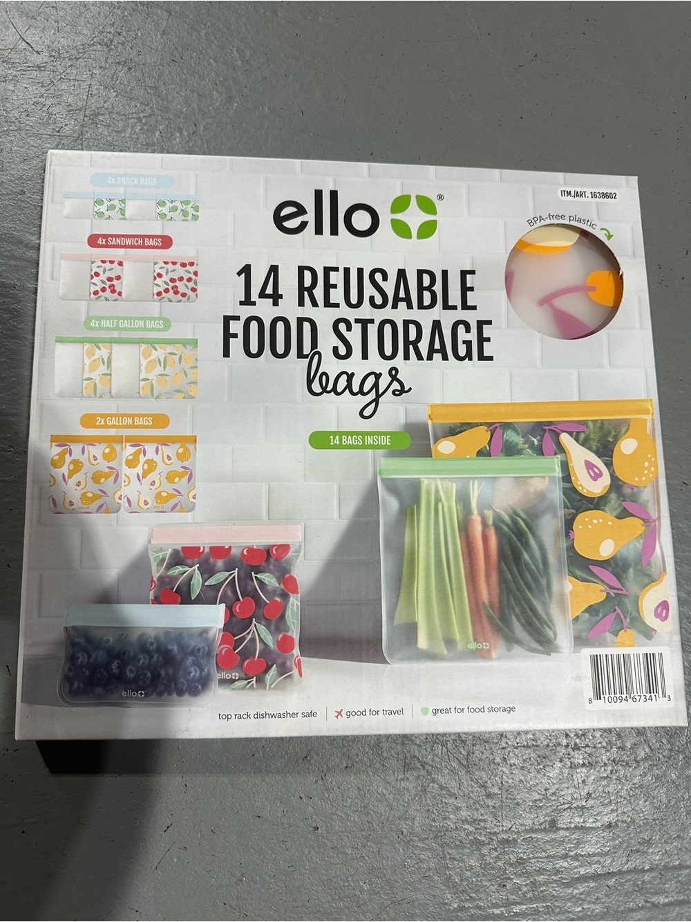 Ello 14 Reusable Food Storage Bags